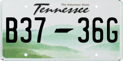 TN license plate B3736G