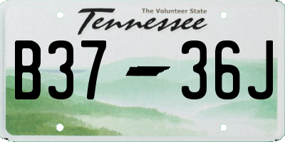 TN license plate B3736J