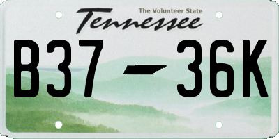 TN license plate B3736K