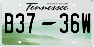 TN license plate B3736W