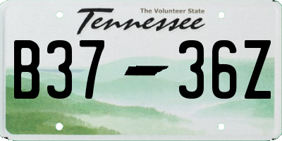 TN license plate B3736Z