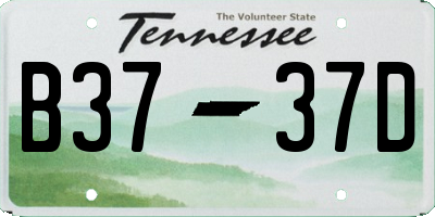 TN license plate B3737D