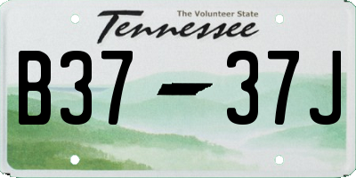 TN license plate B3737J