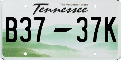 TN license plate B3737K
