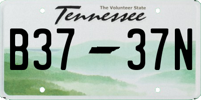 TN license plate B3737N