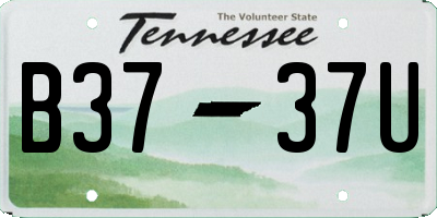 TN license plate B3737U