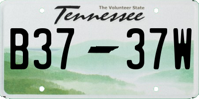 TN license plate B3737W
