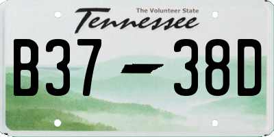 TN license plate B3738D