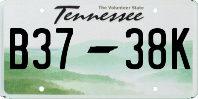 TN license plate B3738K