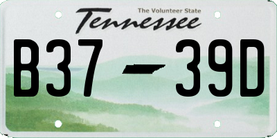 TN license plate B3739D