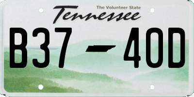 TN license plate B3740D