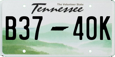 TN license plate B3740K