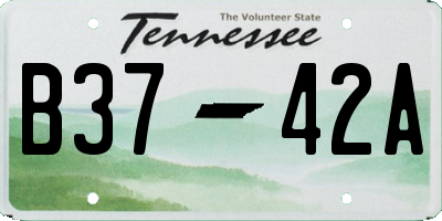 TN license plate B3742A