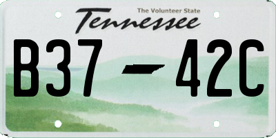 TN license plate B3742C