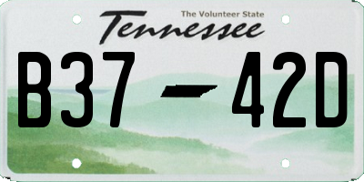 TN license plate B3742D