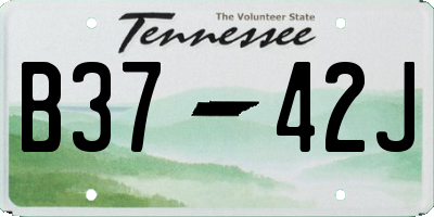 TN license plate B3742J