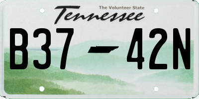 TN license plate B3742N