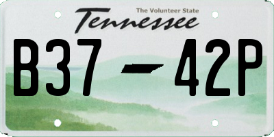 TN license plate B3742P