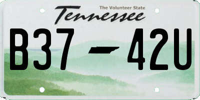 TN license plate B3742U