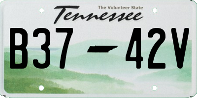 TN license plate B3742V
