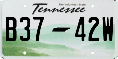 TN license plate B3742W