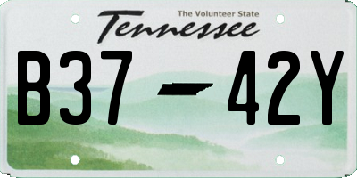 TN license plate B3742Y