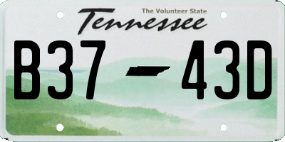 TN license plate B3743D