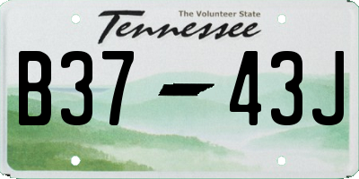 TN license plate B3743J