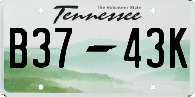 TN license plate B3743K