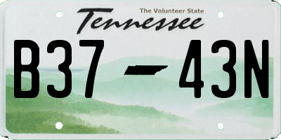 TN license plate B3743N
