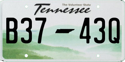 TN license plate B3743Q