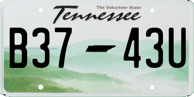 TN license plate B3743U