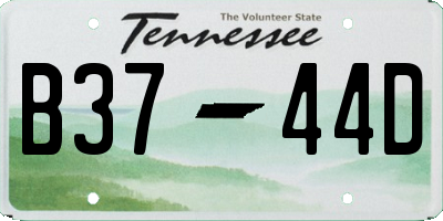 TN license plate B3744D