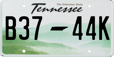 TN license plate B3744K