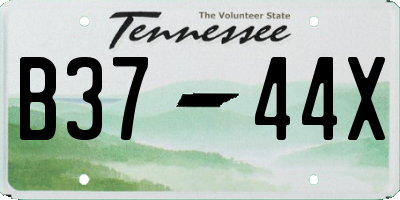 TN license plate B3744X