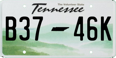 TN license plate B3746K