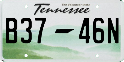 TN license plate B3746N