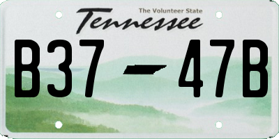 TN license plate B3747B