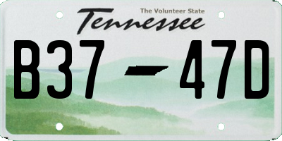 TN license plate B3747D