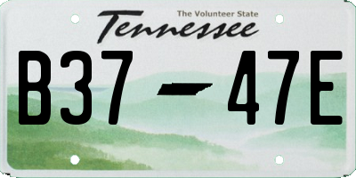 TN license plate B3747E