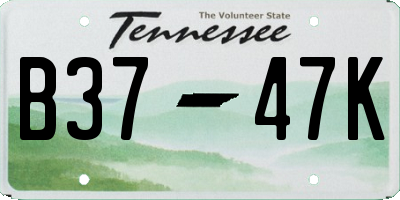 TN license plate B3747K