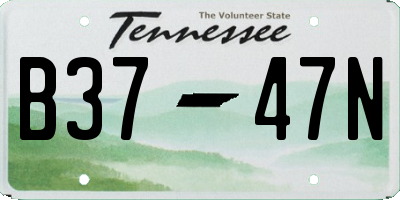 TN license plate B3747N