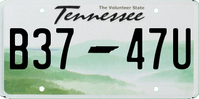 TN license plate B3747U