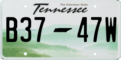 TN license plate B3747W