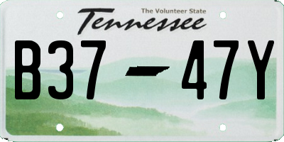 TN license plate B3747Y