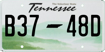 TN license plate B3748D