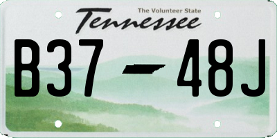 TN license plate B3748J