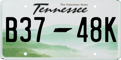 TN license plate B3748K