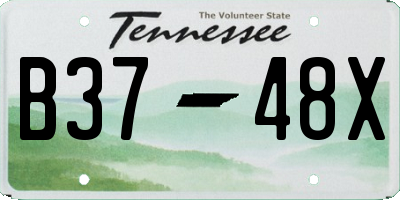 TN license plate B3748X