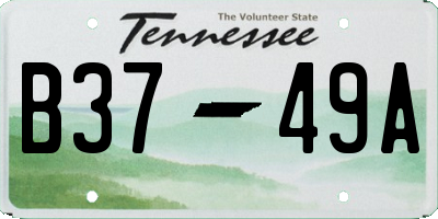 TN license plate B3749A